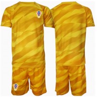Camiseta Croacia Portero Primera Equipación Replica Eurocopa 2024 para niños mangas cortas (+ Pantalones cortos)